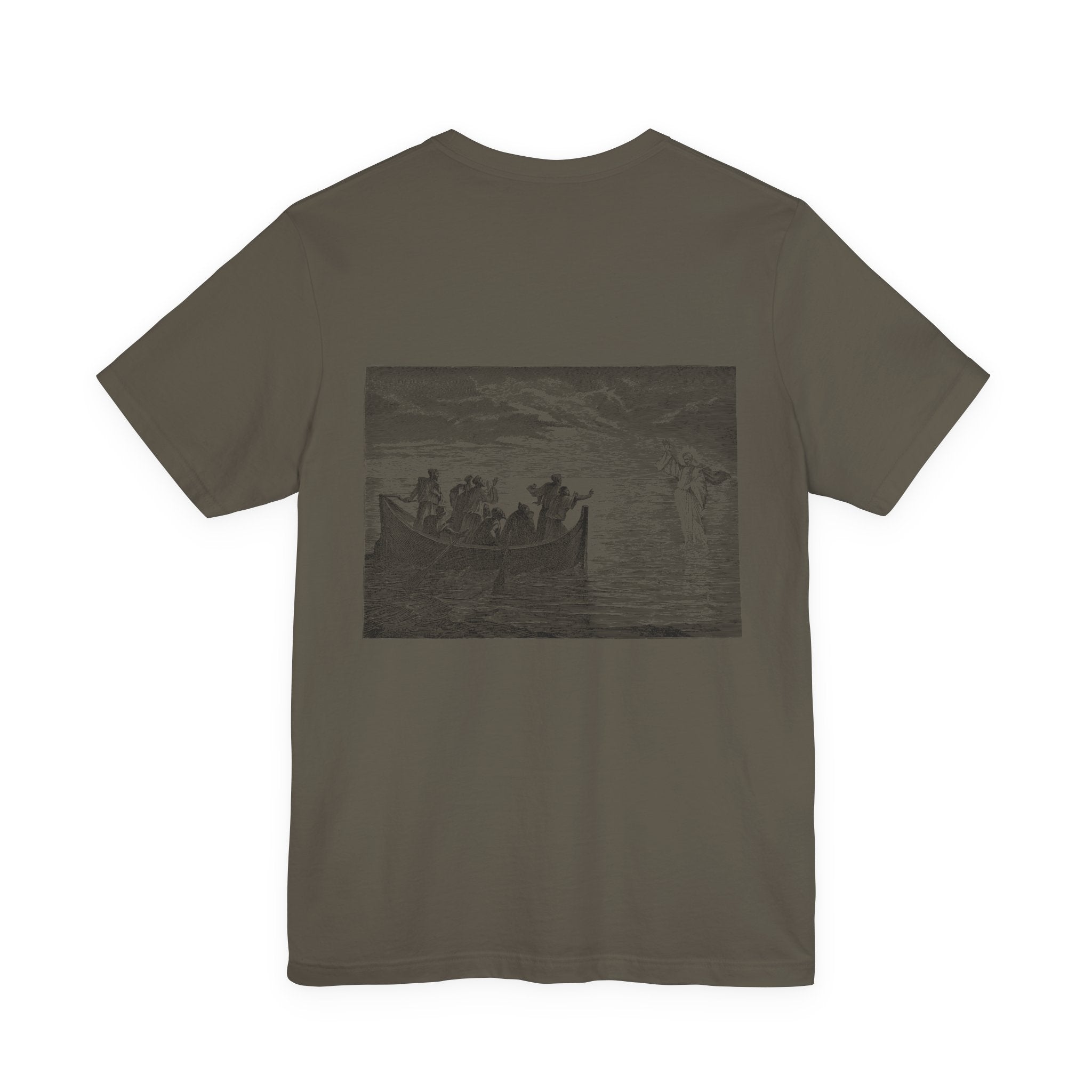 "Jesus Calms the Storm" T-Shirt | Biblical Art Apparel | Matthew 8:23-27
