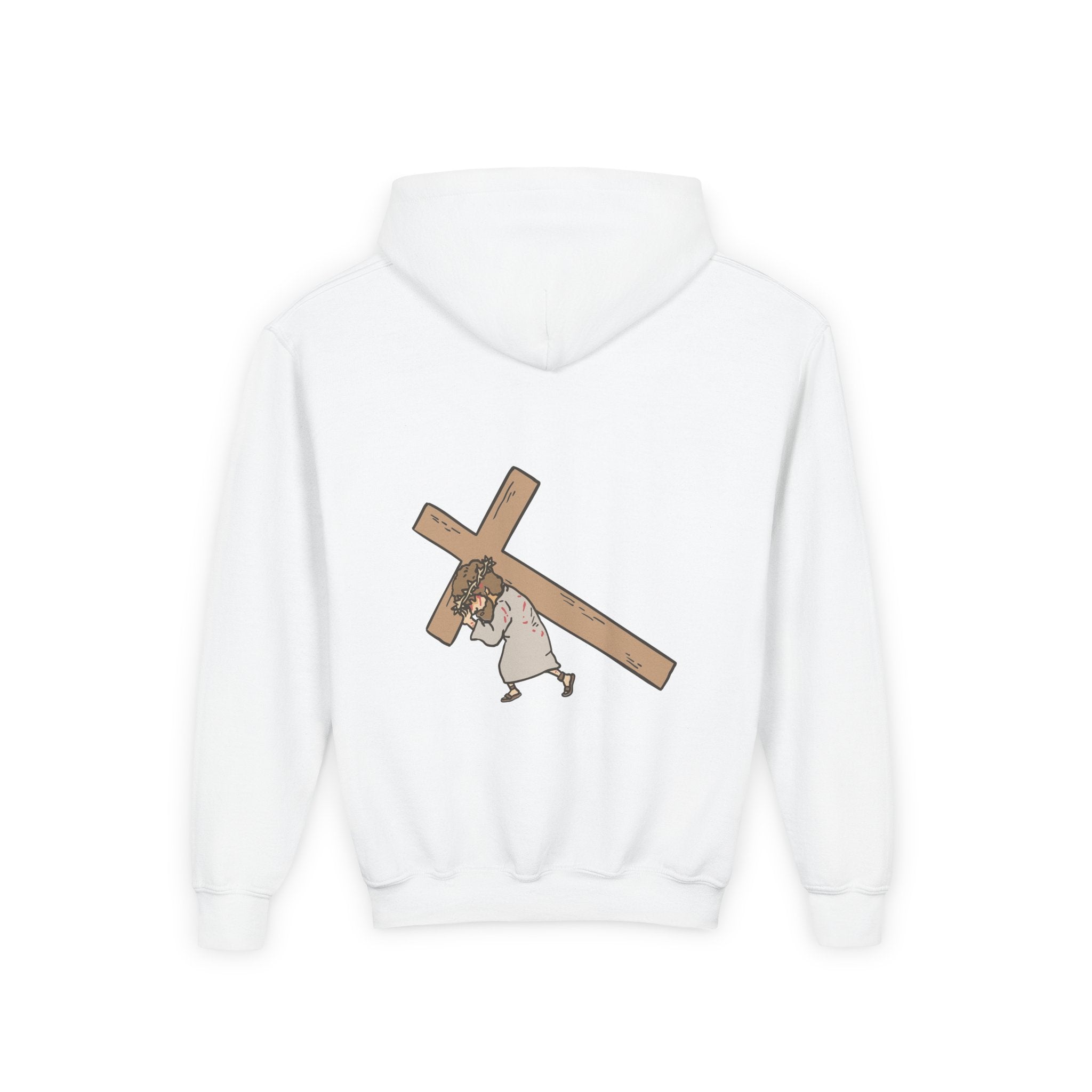Youth Christian Hoodie — “Jesus Paid the Price” Cross Design, Saved by the Cross