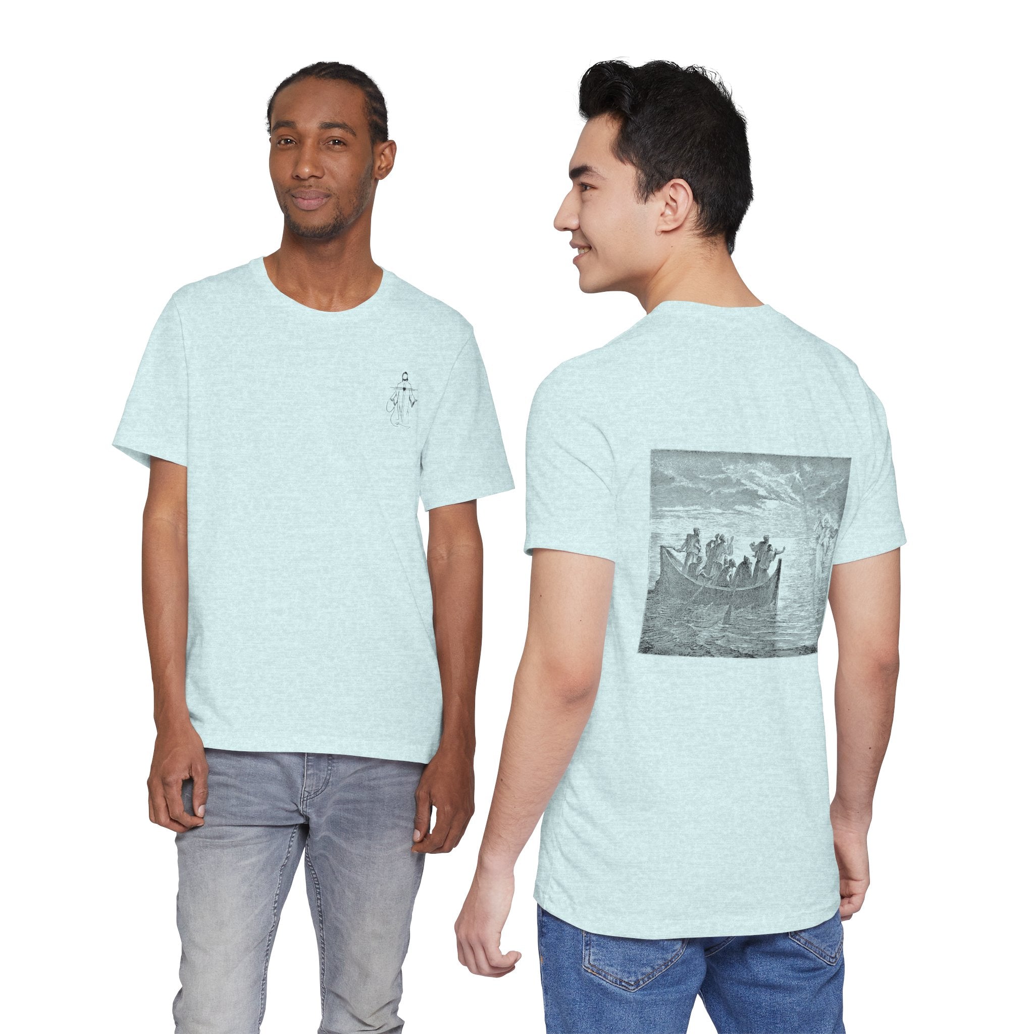 "Jesus Calms the Storm" T-Shirt | Biblical Art Apparel | Matthew 8:23-27