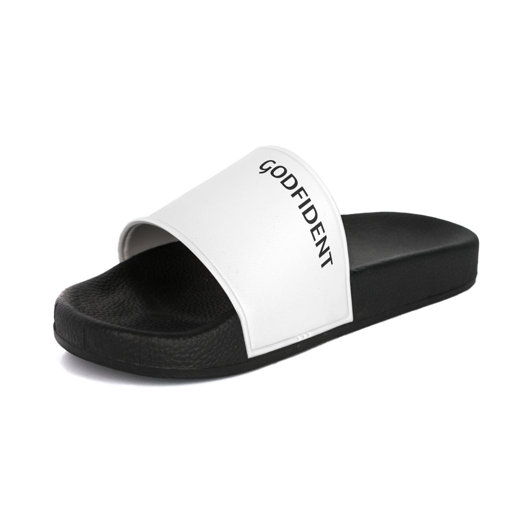 Godfident Men’s Slide Sandals — Bold Black & White Pool Slides