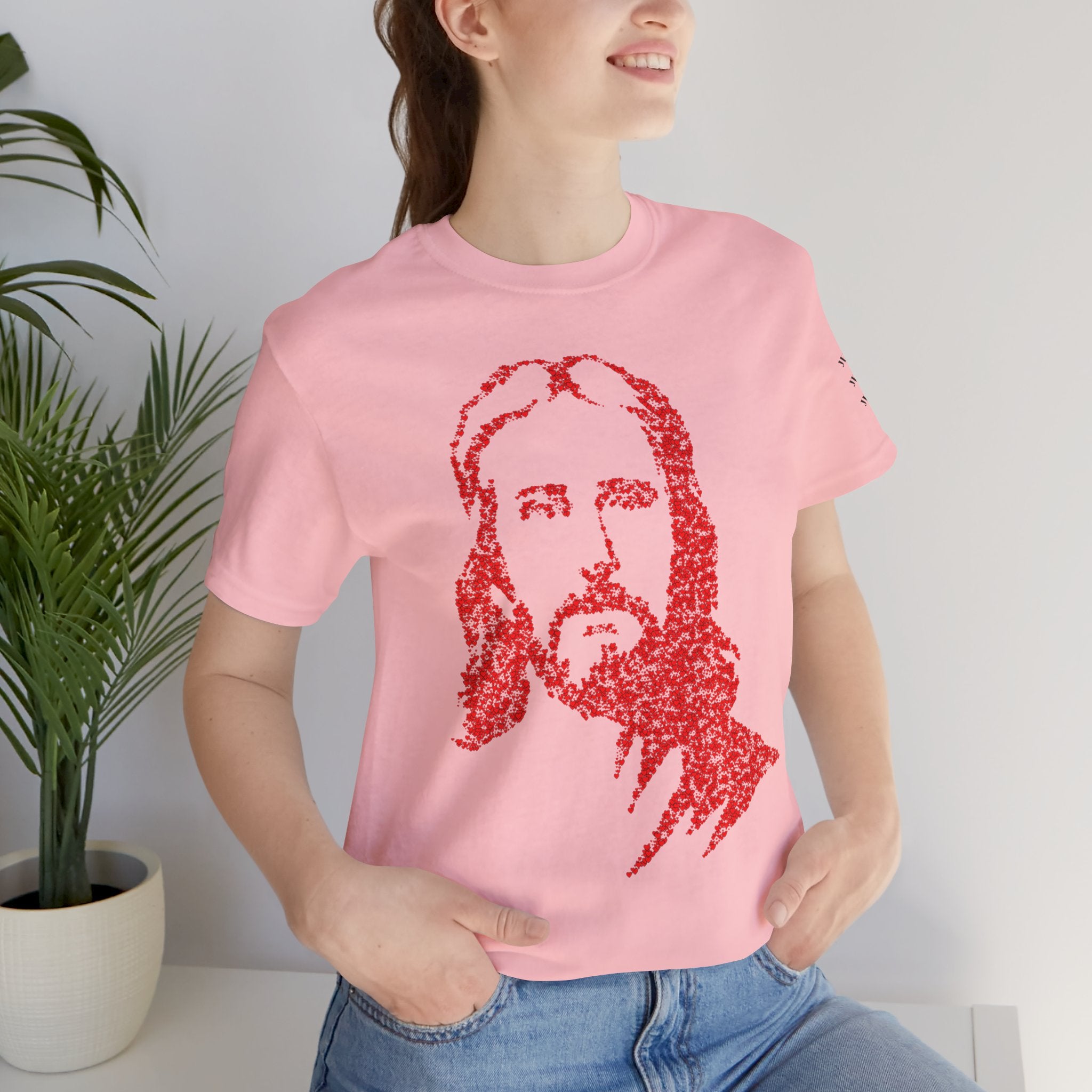 Red Floral Portrait Tee - Vintage-Inspired Graphic T-Shirt