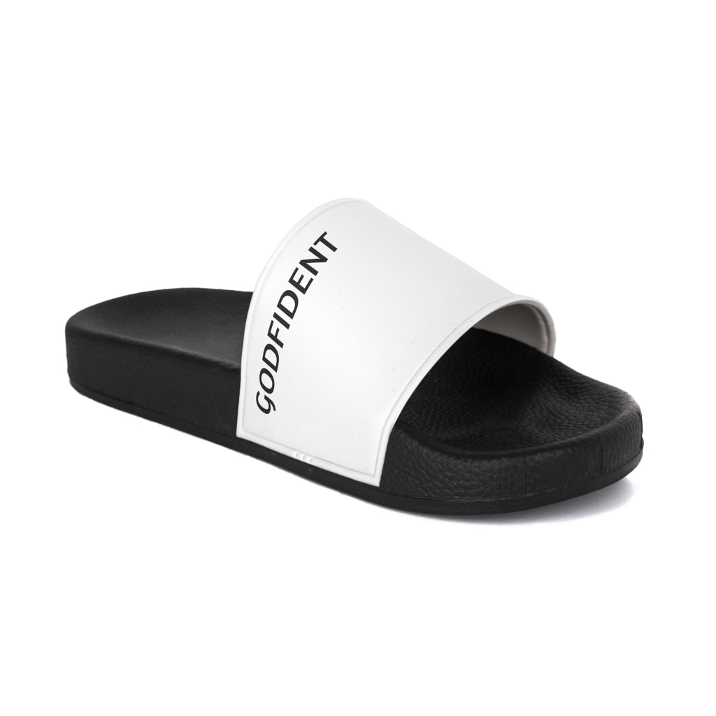 Godfident Men’s Slide Sandals — Bold Black & White Pool Slides