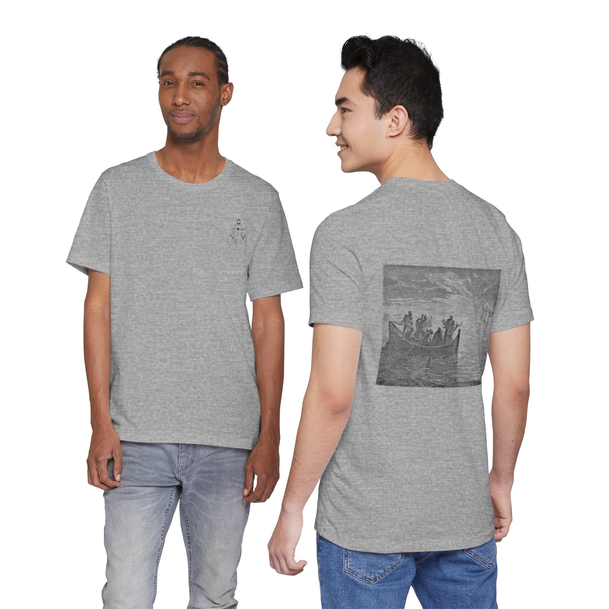 "Jesus Calms the Storm" T-Shirt | Biblical Art Apparel | Matthew 8:23-27