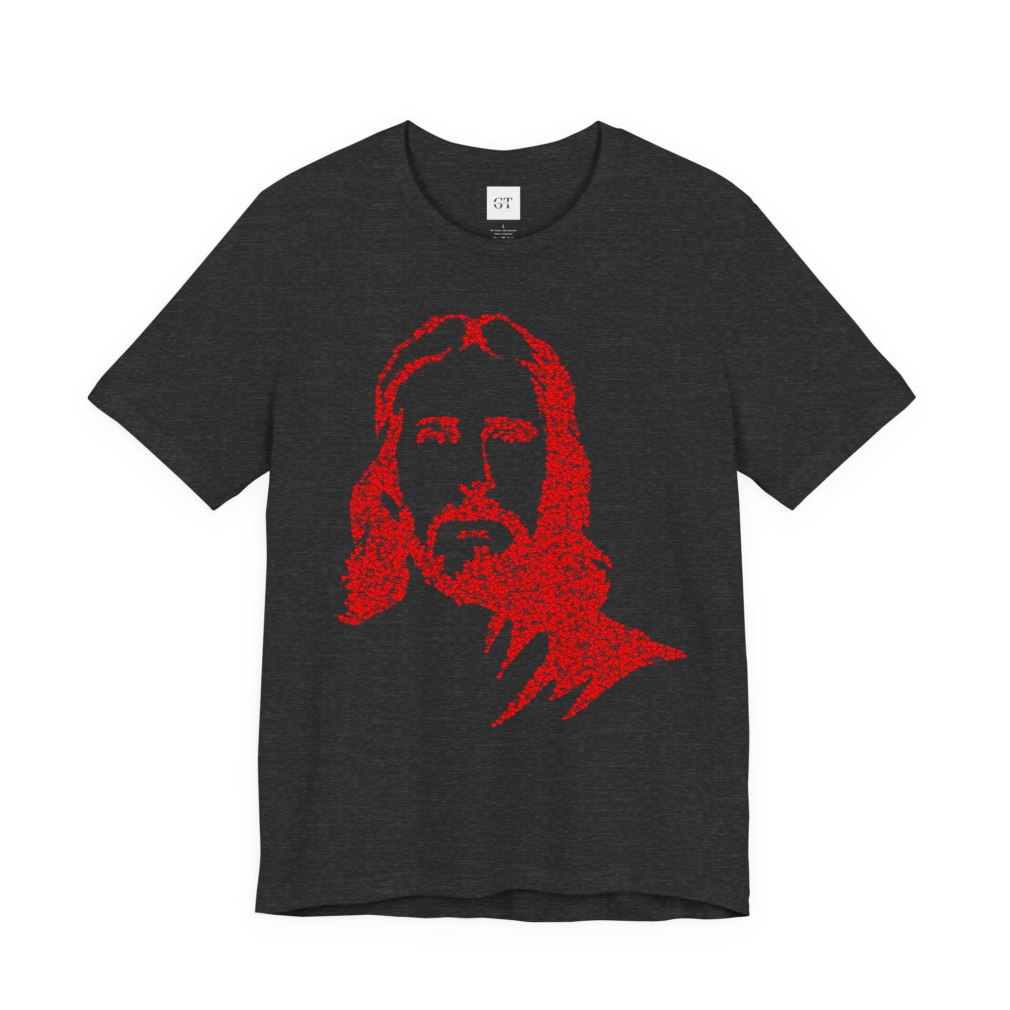 Red Floral Portrait Tee - Vintage-Inspired Graphic T-Shirt