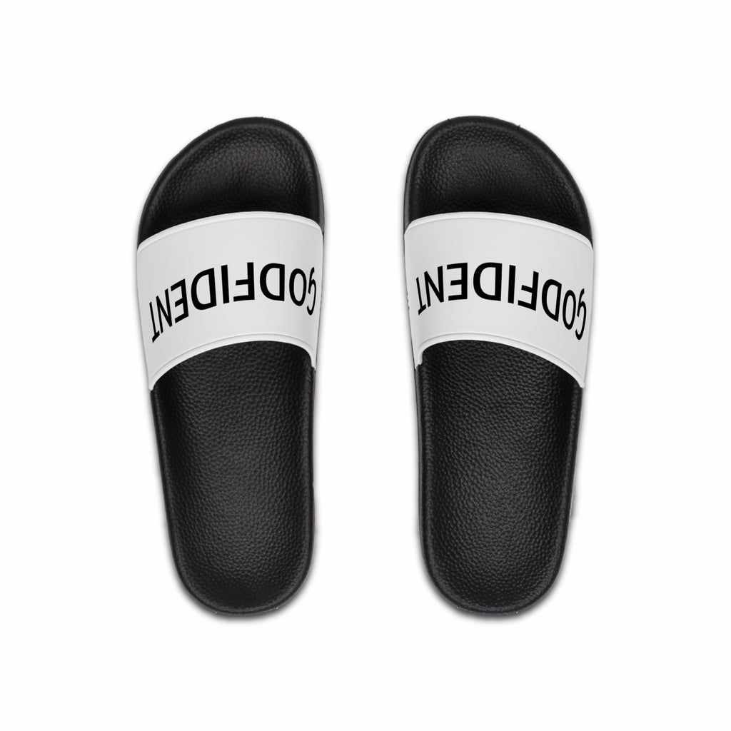 Godfident Men’s Slide Sandals — Bold Black & White Pool Slides
