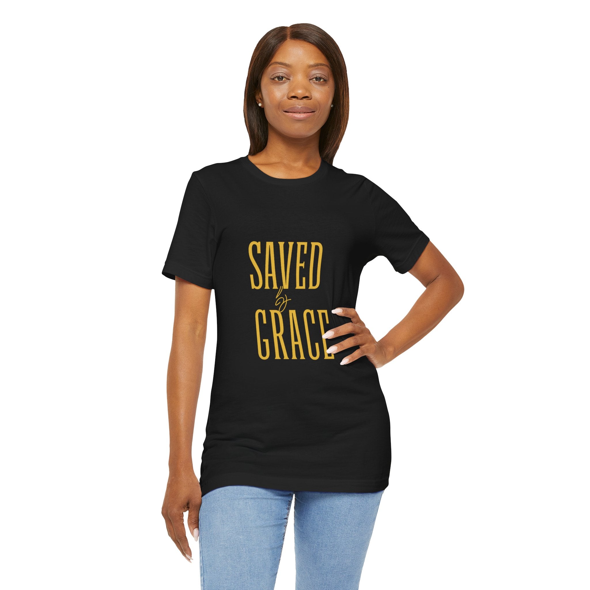 Saved by Grace T-shirt | Christian faith scripture graphic