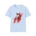 Jesus Watercolor T-Shirt — Red Abstract Sacred Heart Graphic Tee