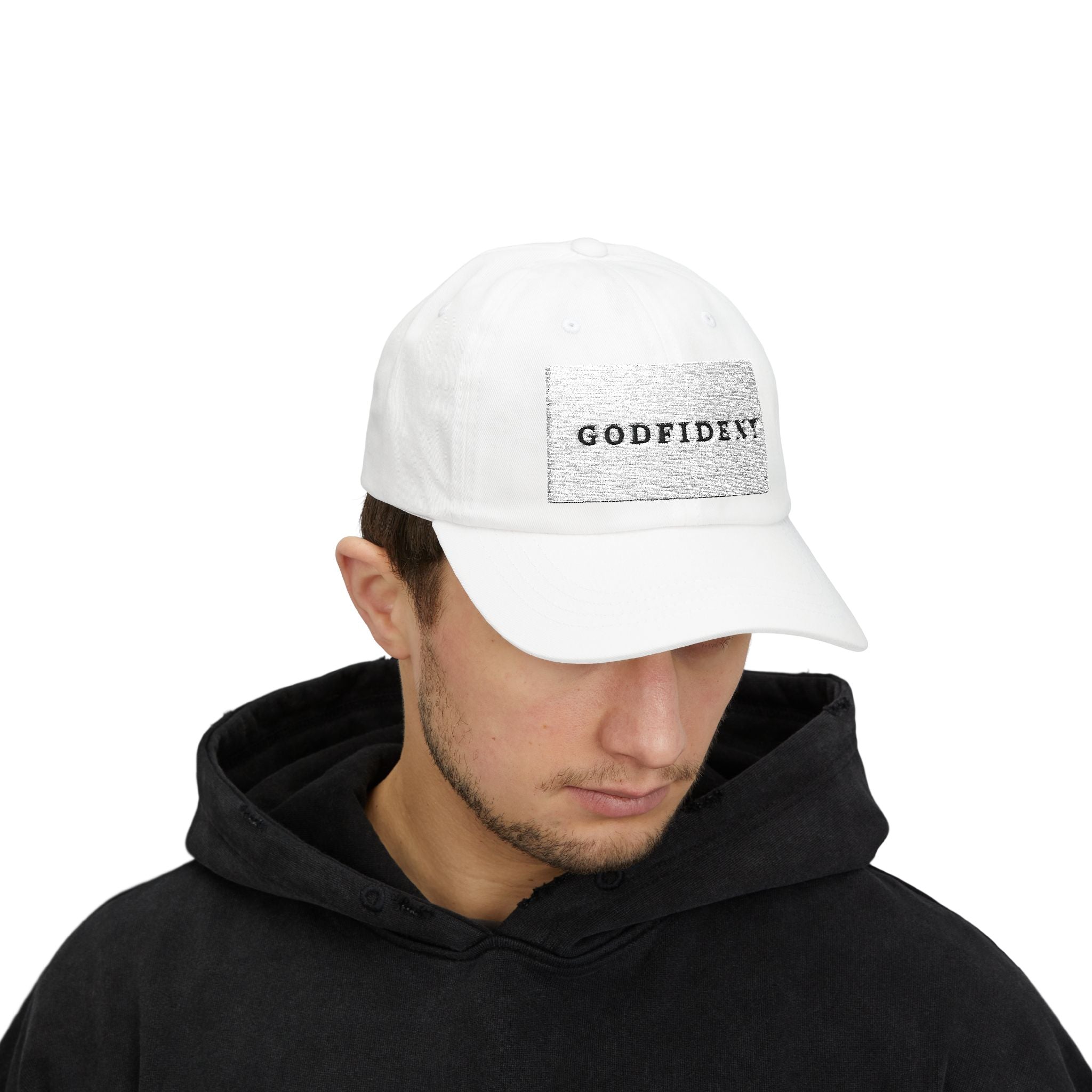 Godfident Embroidered Classic Dad Cap | White Baseball Hat