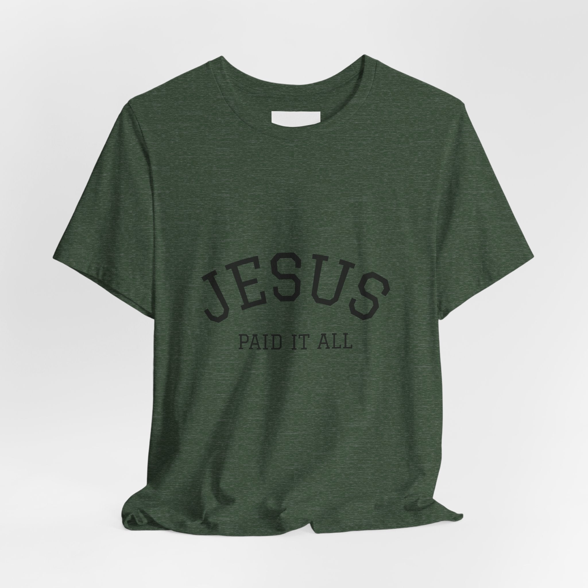 Jesus Paid It All Tee — Christian Faith Graphic T-Shirt (Receipt Back Print)