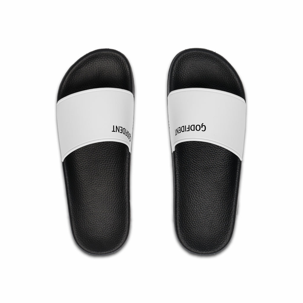 Godfident Men’s Slide Sandals — Bold Black & White Pool Slides