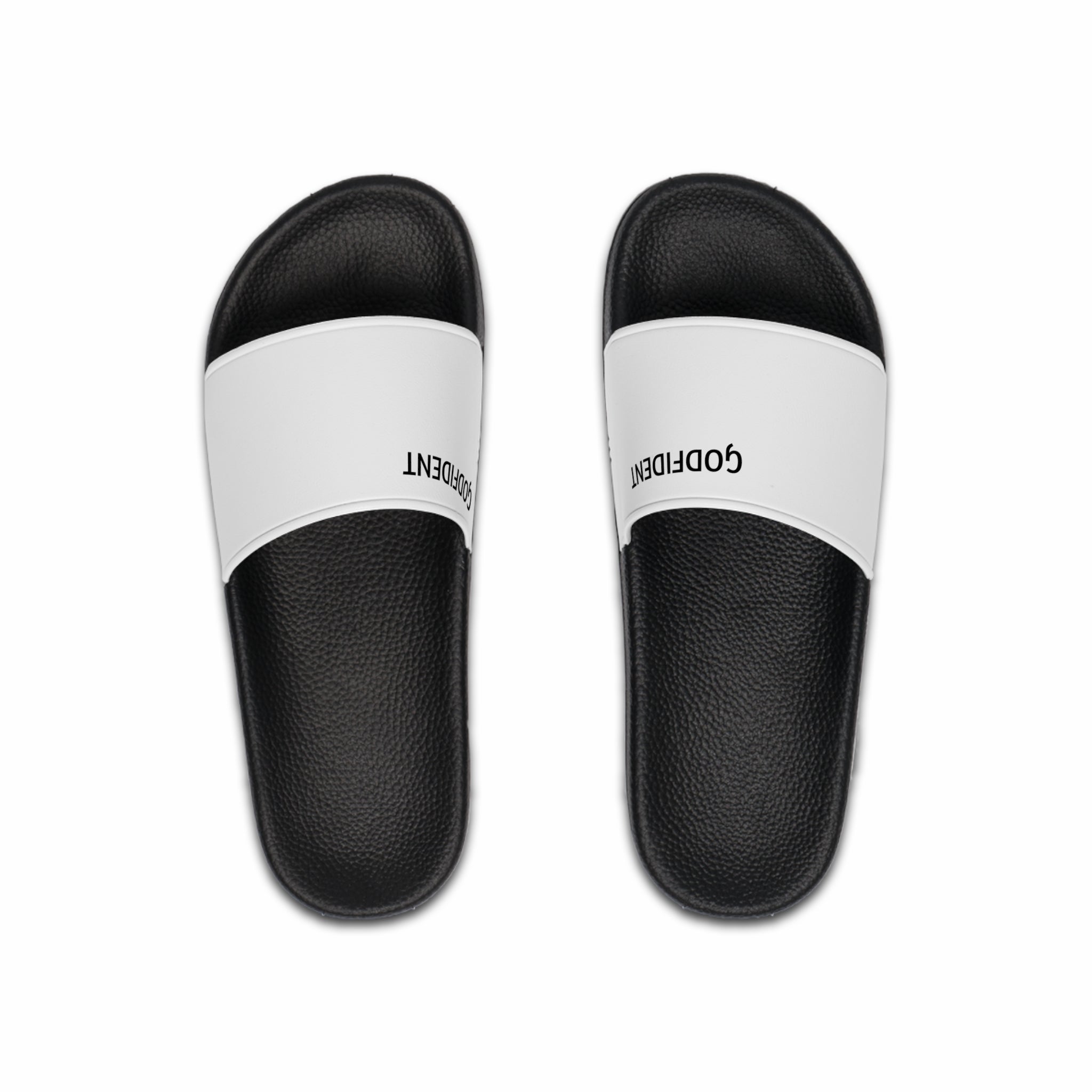 Godfident Men’s Slide Sandals — Bold Black & White Pool Slides