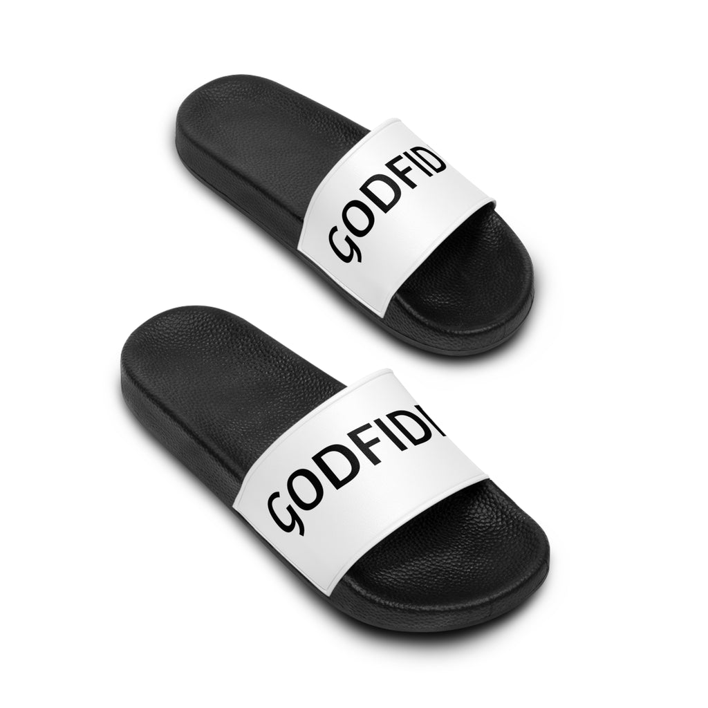 Godfident Men’s Slide Sandals — Bold Black & White Pool Slides
