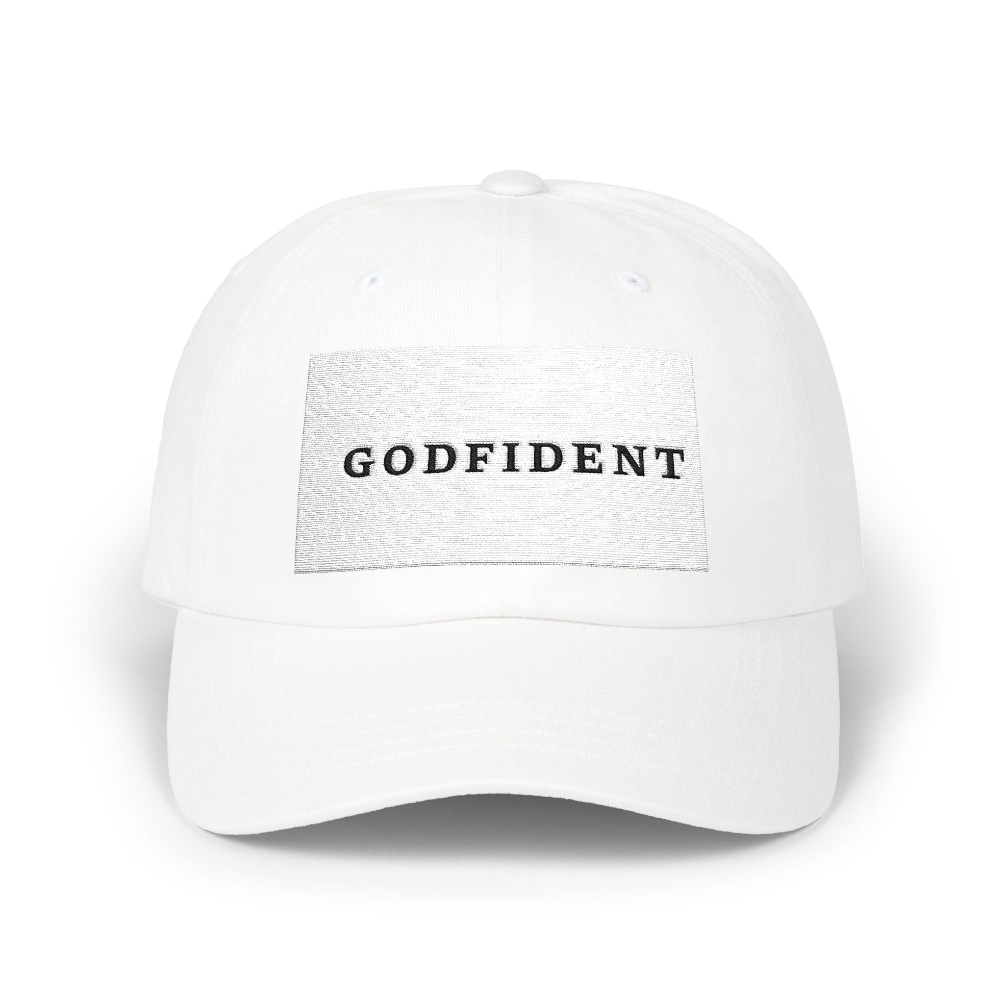 Godfident Embroidered Classic Dad Cap | White Baseball Hat