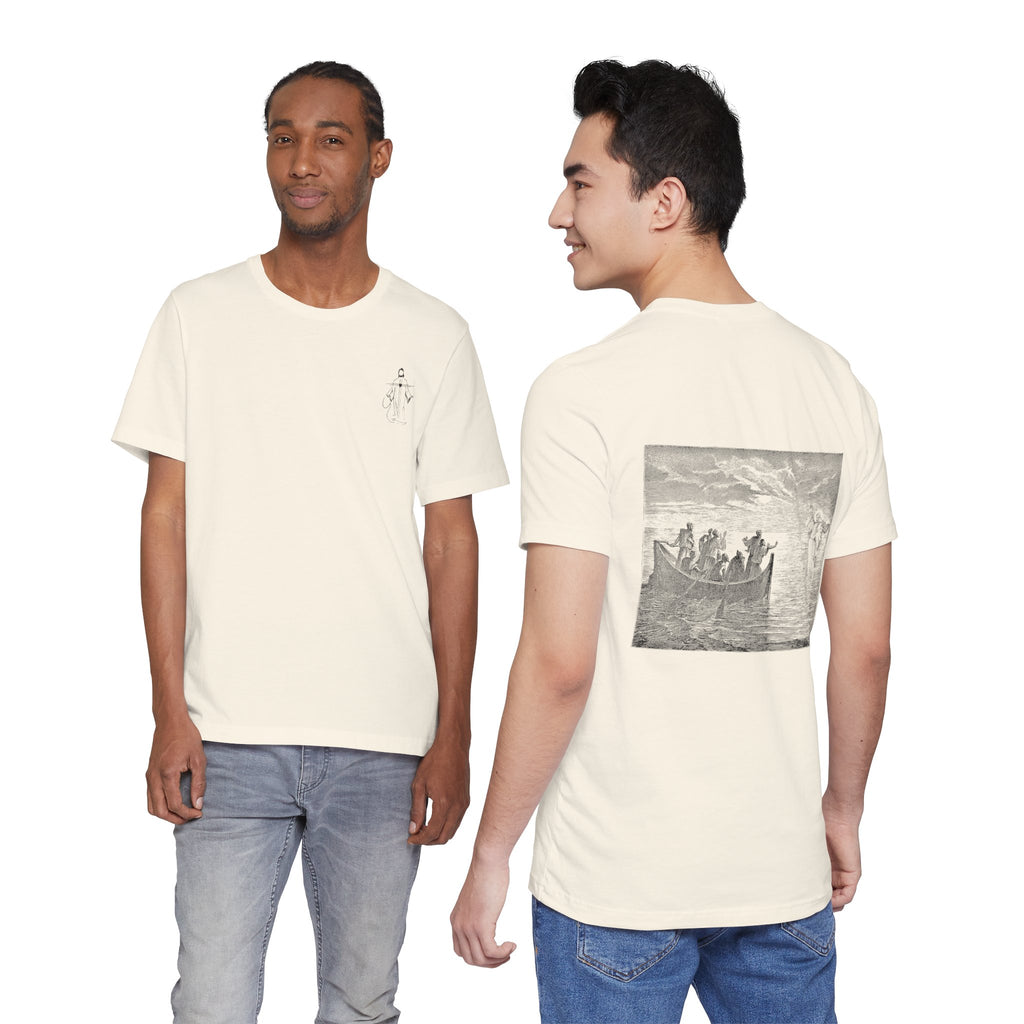 "Jesus Calms the Storm" T-Shirt | Biblical Art Apparel | Matthew 8:23-27