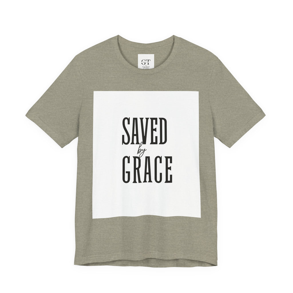 Saved by Grace T-shirt | Christian faith scripture graphic
