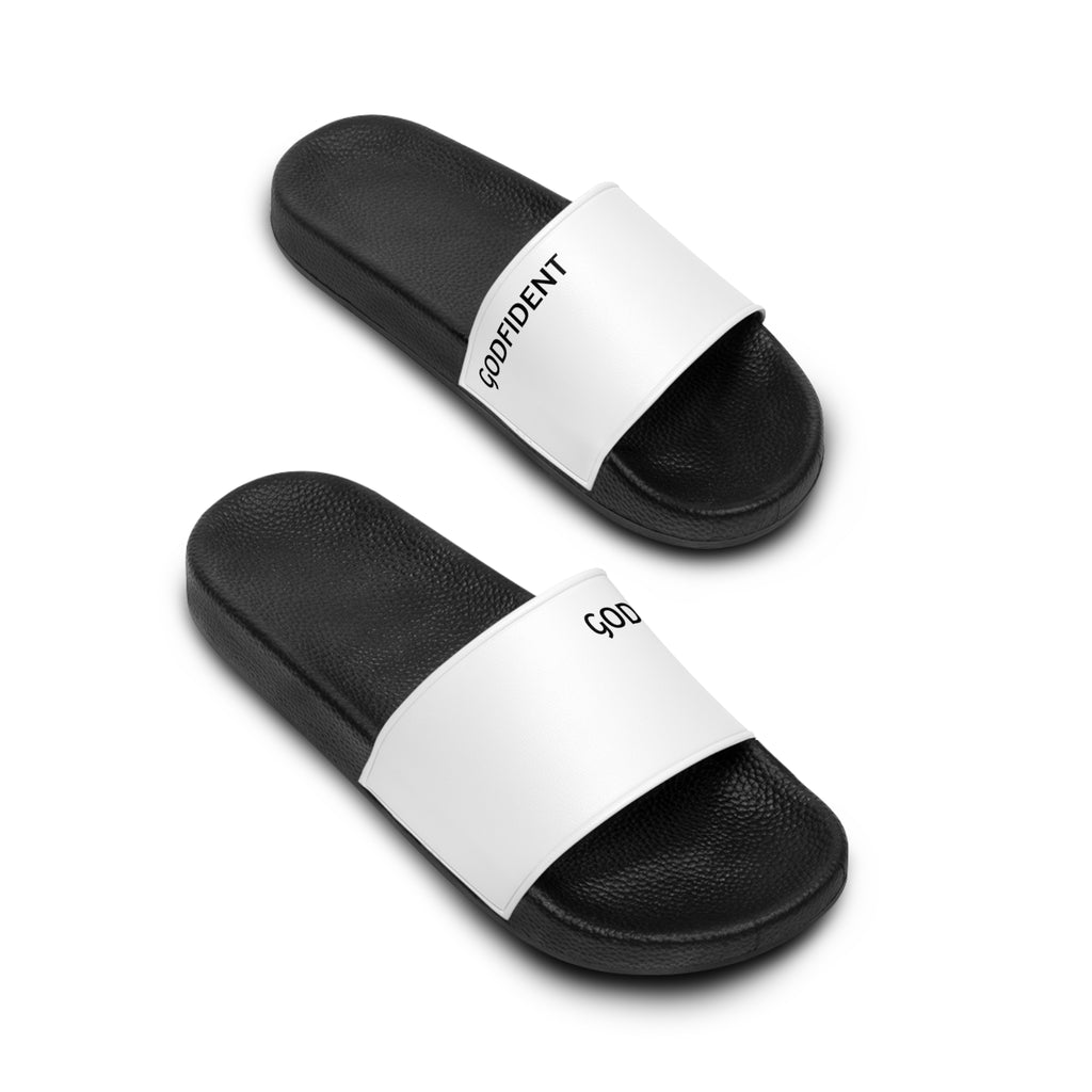 Godfident Men’s Slide Sandals — Bold Black & White Pool Slides