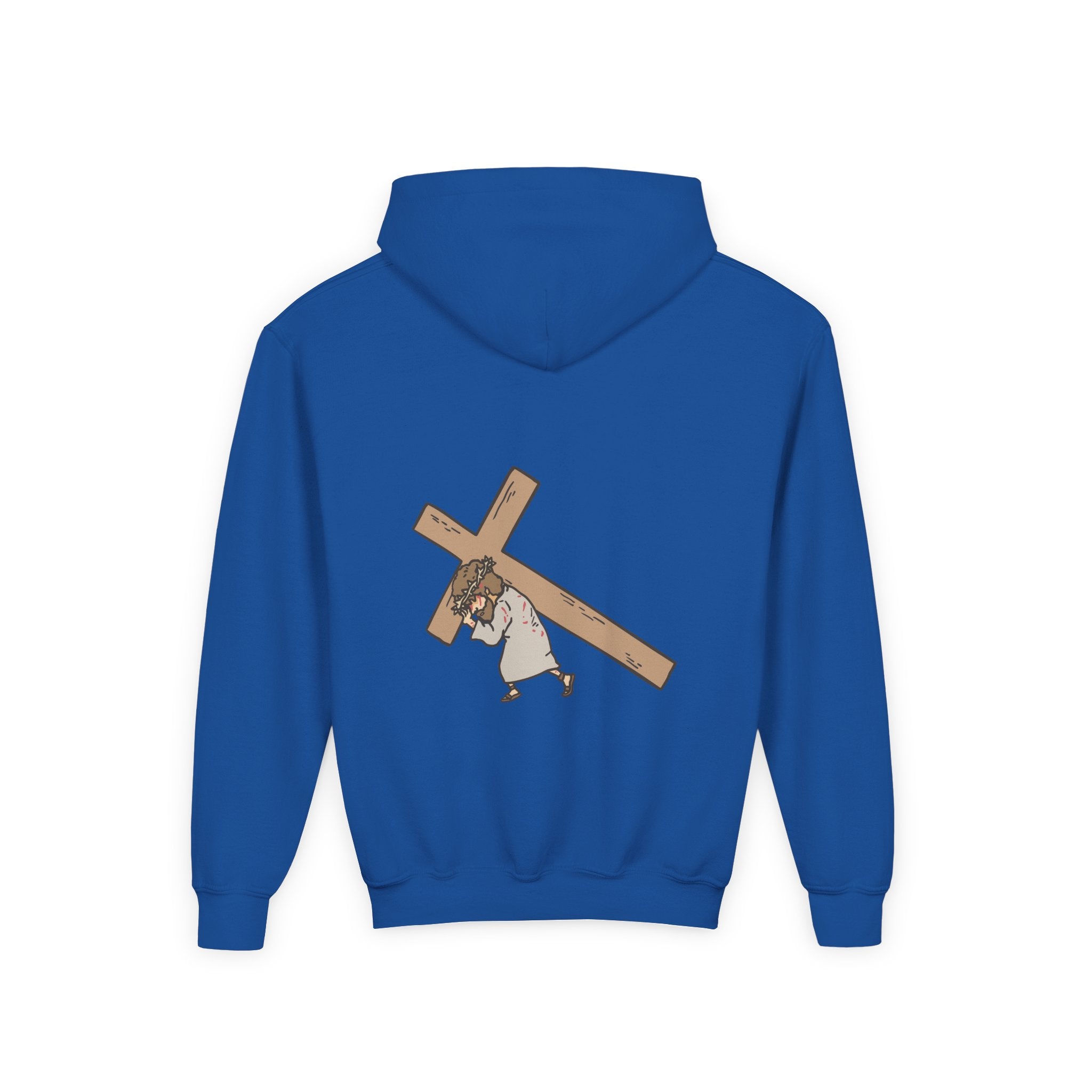 Youth Christian Hoodie — “Jesus Paid the Price” Cross Design, Saved by the Cross