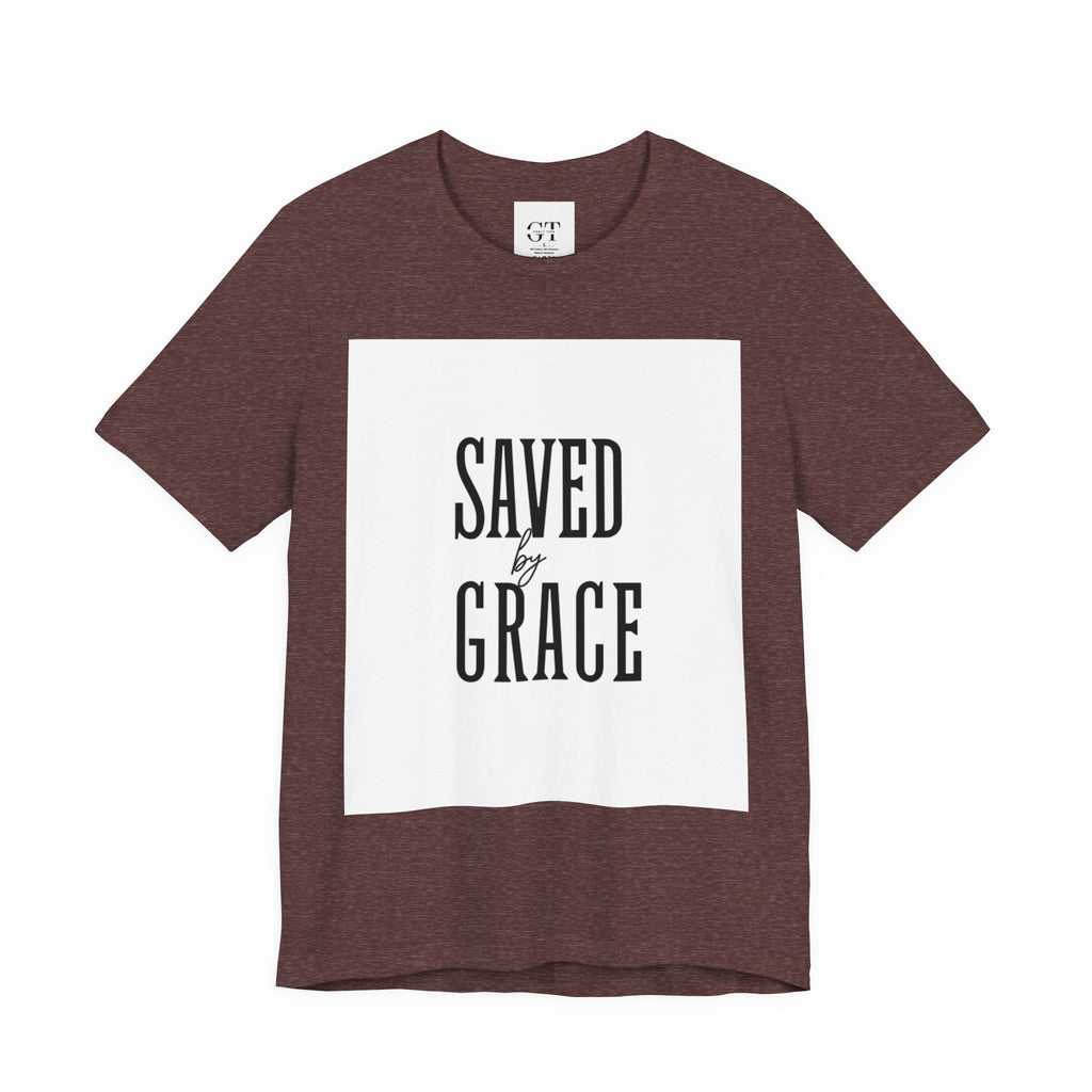 Saved by Grace T-shirt | Christian faith scripture graphic